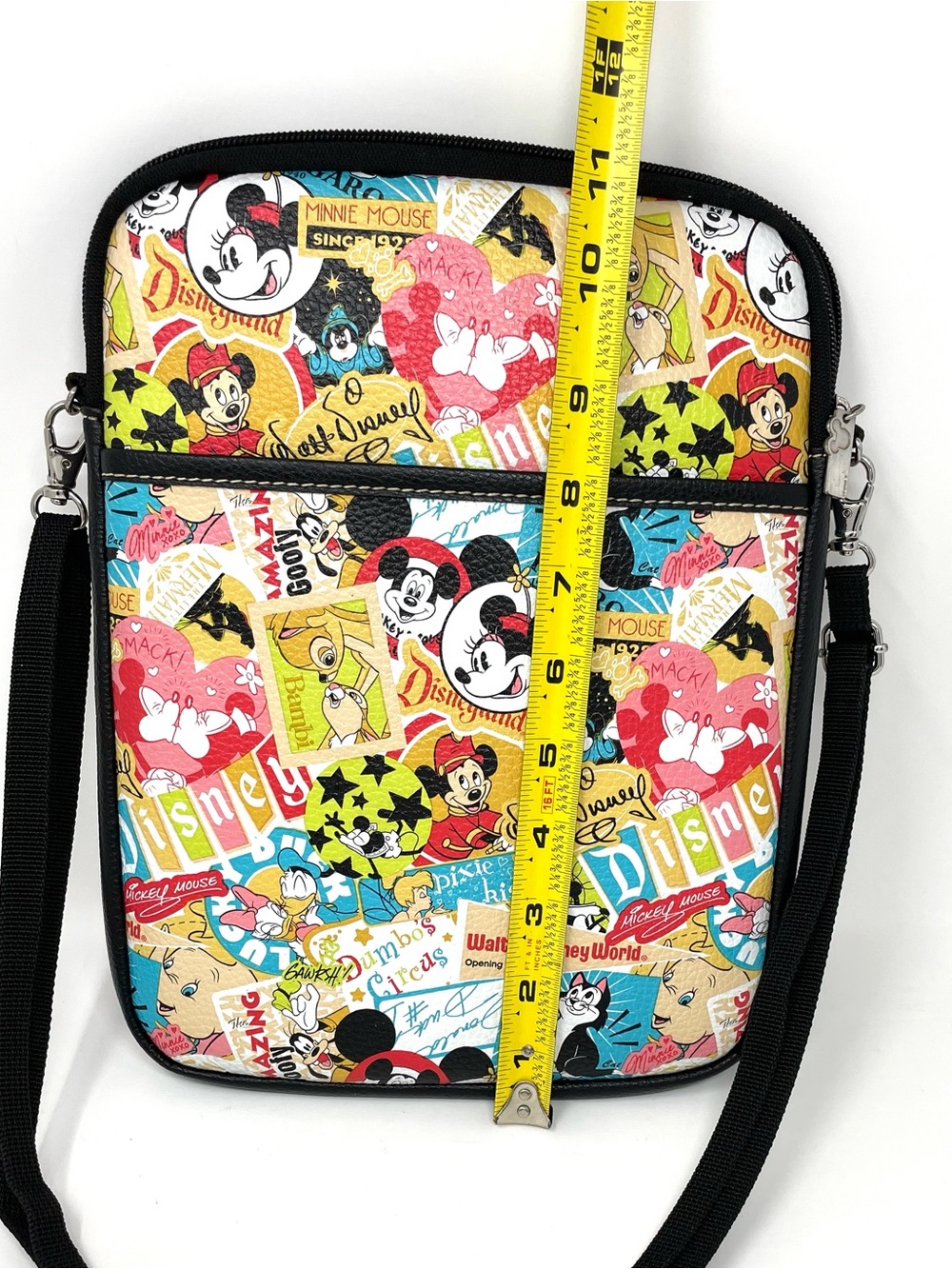 Disney Parks Mickey Mouse Classic Collage Pattern Crossbody Bag Purse iPad case - Picture 9 of 10